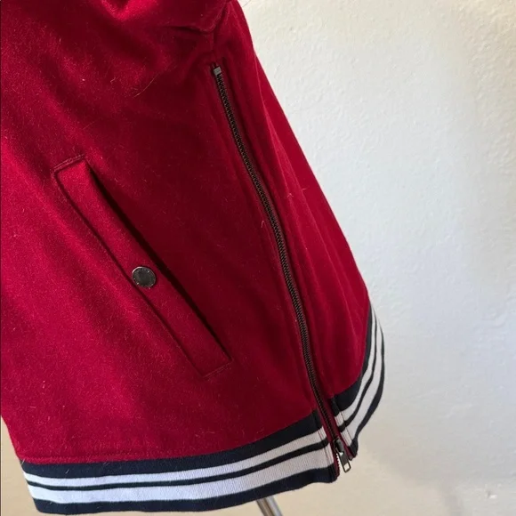 The Hundreds wool Red Bomber Sweater Jacket Sz L